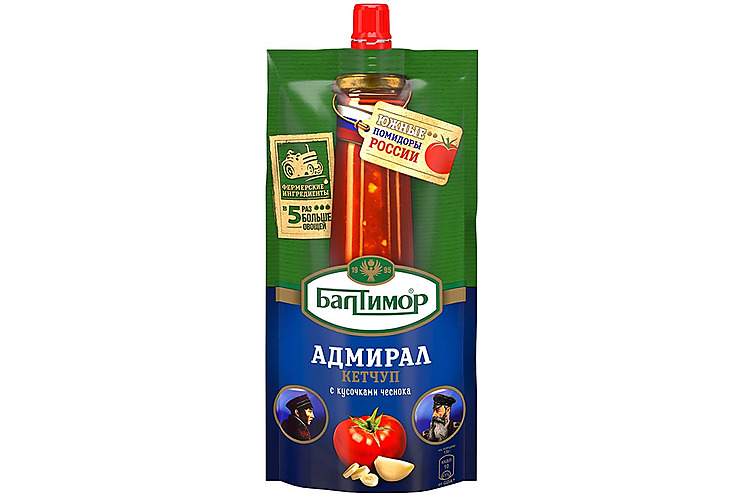 

«Балтимор», кетчуп «Адмирал» с кусочками чеснока, 260 г