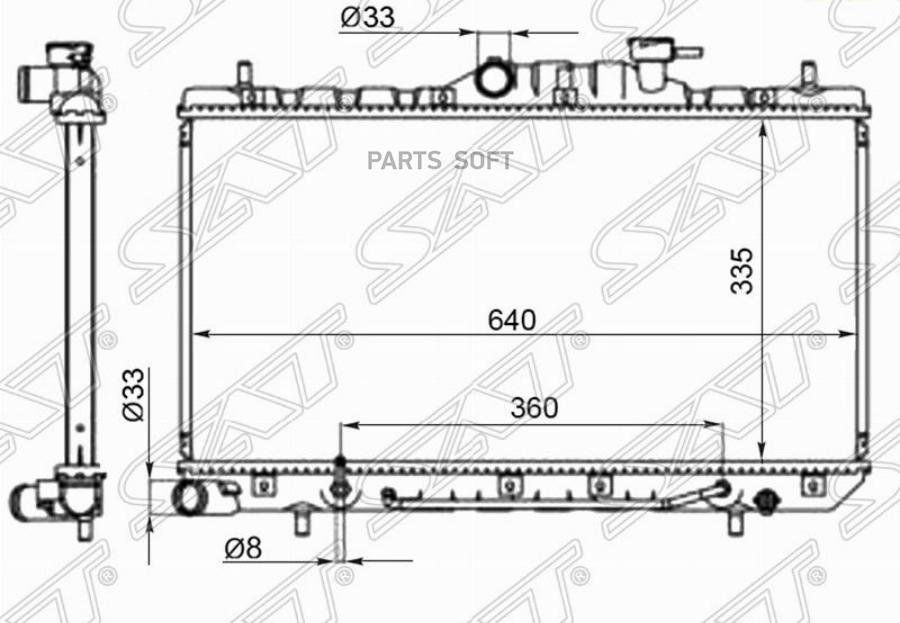 

Радиатор Hyundai Accent (Tagaz) 1.3/1.5/1.6 00-(Трубчатый) Sat Sg-Hy0002-At-R