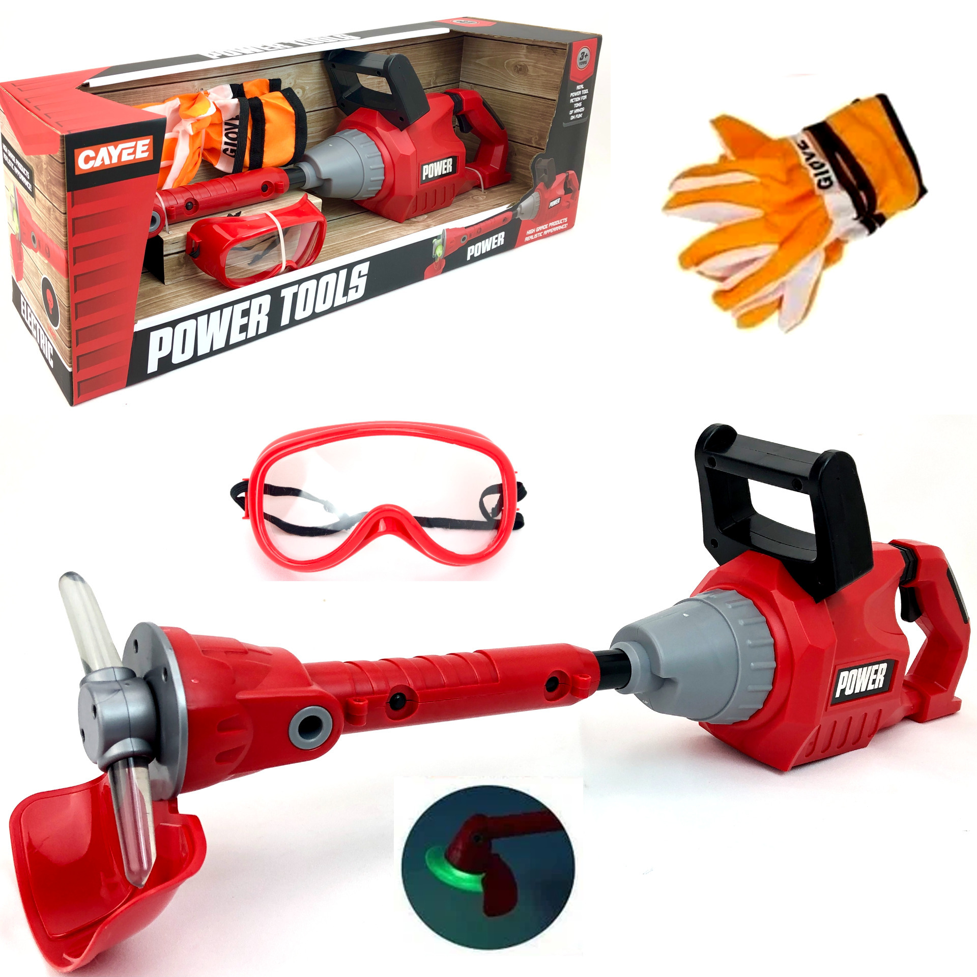 Газонокосилка с аксессуарами PLAYSMART Power Tools, свет/звук, перчатки, очки, 55х18х14 см 12pcs soldering iron tips 900m t copper welding station tools for 936 937 938 969 8586 852d soldering stations power tools parts