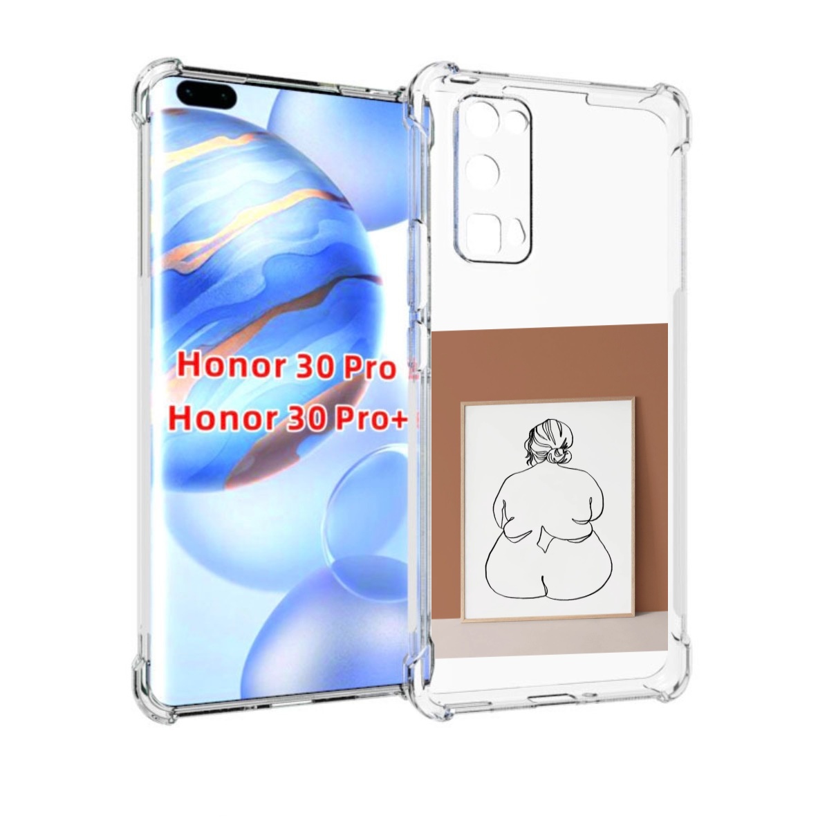 

Чехол бампер MyPads Body Positive Female Figure Line Art женский, Прозрачный, Tocco