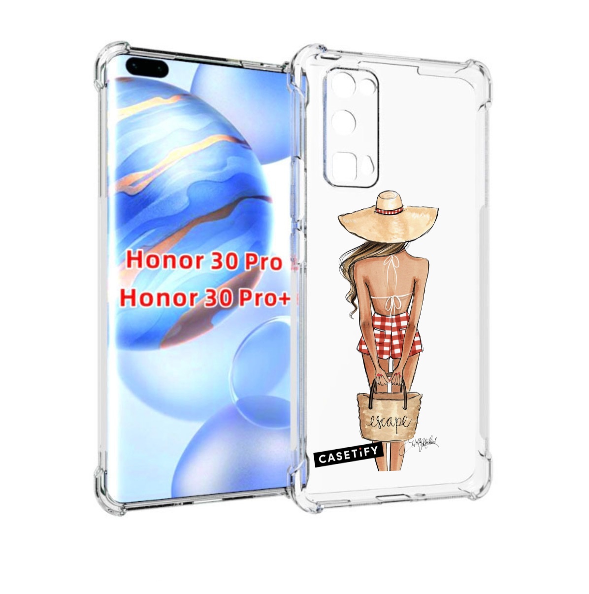 

Чехол бампер MyPads CASETiFY женский для Honor 30 Pro Honor, Прозрачный, Tocco