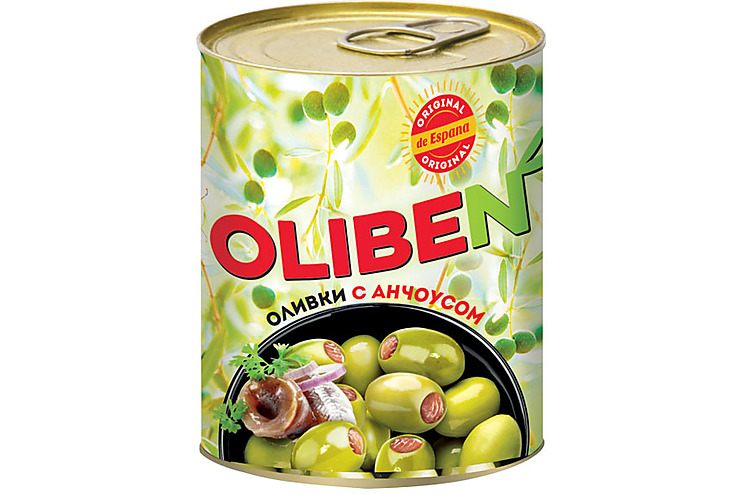 

«OLIBEN», оливки крупные с анчоусами, 270 г