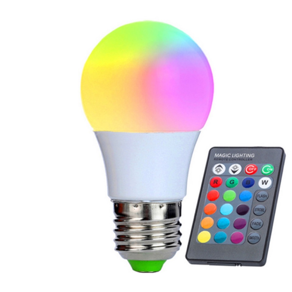 фото Светодиодная цветная лампа led rgb sd с пультом дистационного управления 12 цветов daprivet