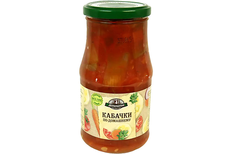 «Домашние заготовки», кабачки по-домашнему, 520 г