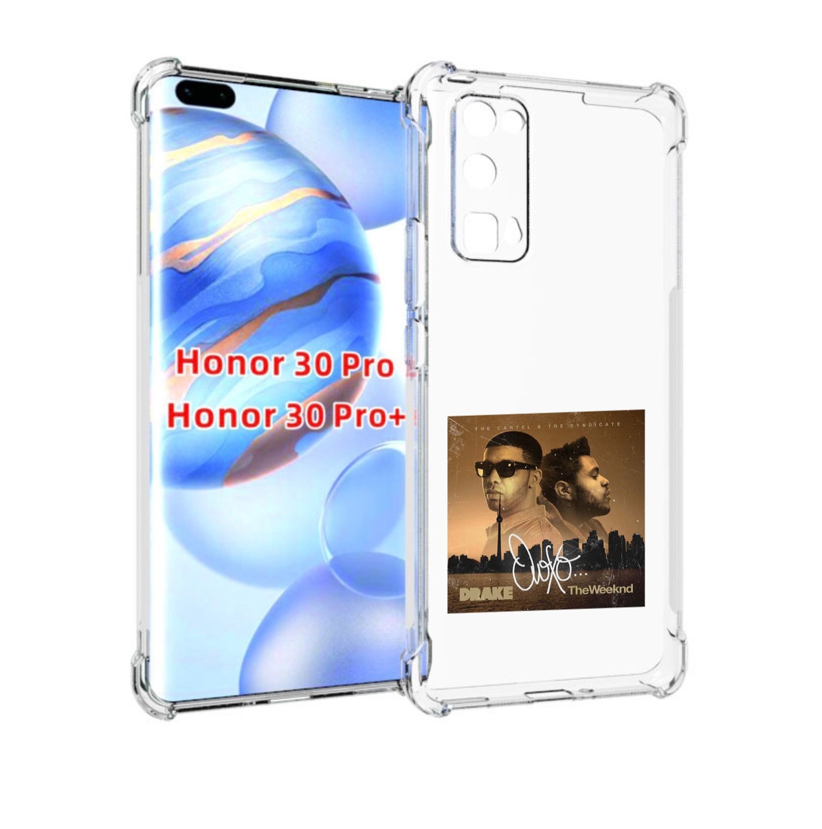 

Чехол бампер MyPads Drake & The Weeknd - OVOXO для Honor, Прозрачный, Tocco