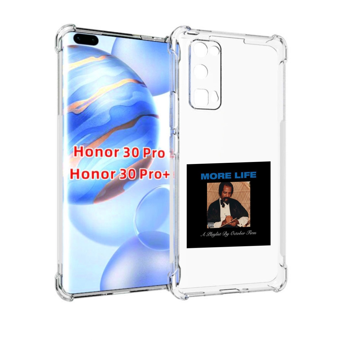 

Чехол бампер MyPads Drake - More Life для Honor 30 Pro Honor, Прозрачный, Tocco