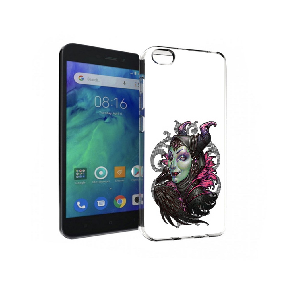 

Чехол MyPads Tocco для Xiaomi Redmi Go зеленая девушка с вороном, Прозрачный, Tocco