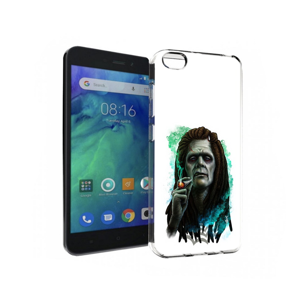 

Чехол MyPads Tocco для Xiaomi Redmi Go зеленый мужчина с сигаретой, Прозрачный, Tocco