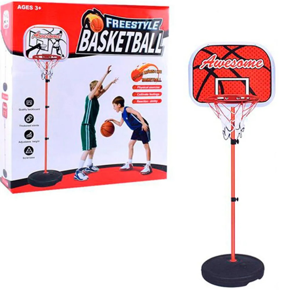 Баскетбольное кольцо PLAYSMART со стойкой, мяч, насос, баскетбол напольный 109355