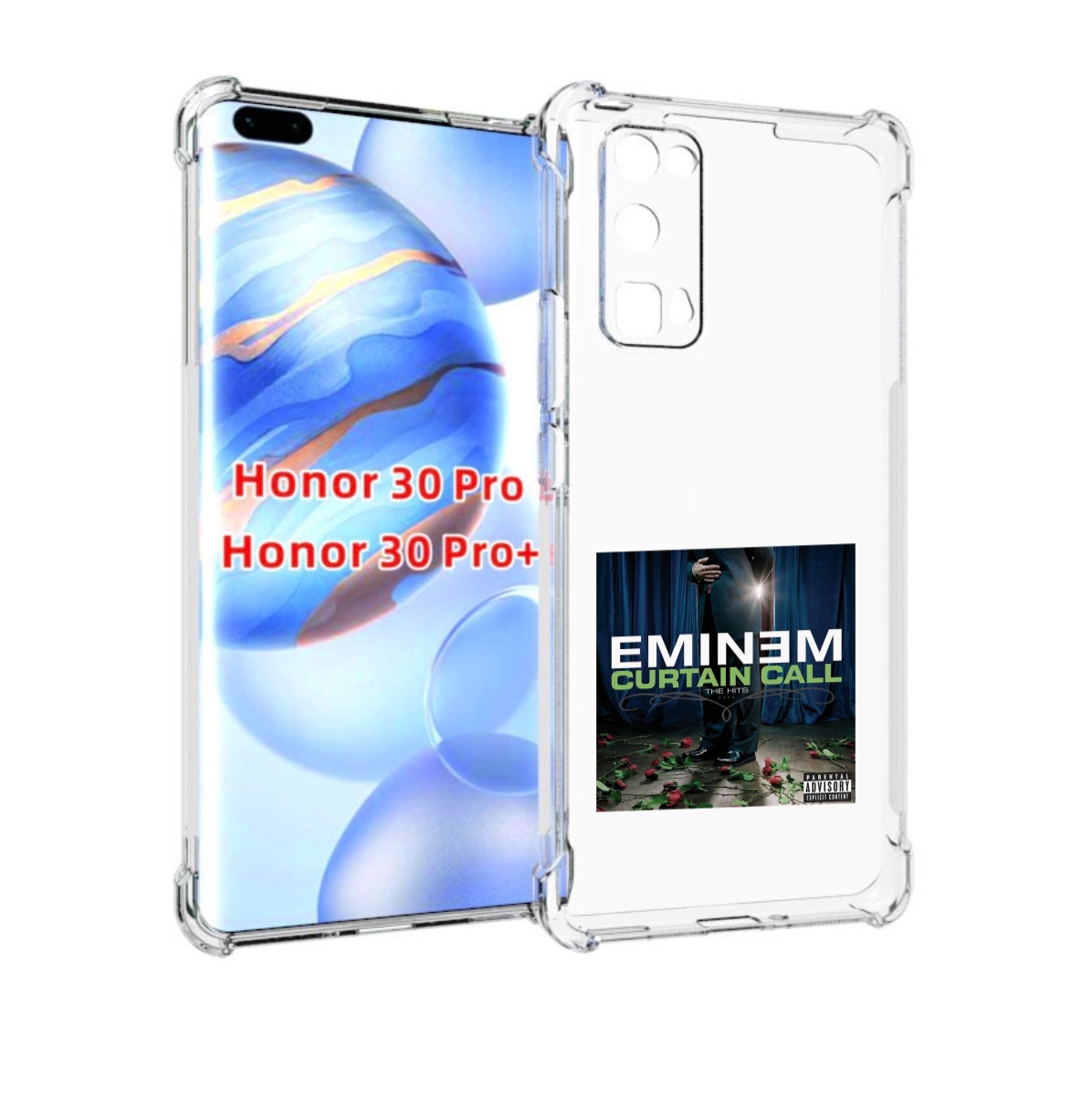 

Чехол Бампер Mypads Eminem Curtain Call, The Hits Для Honor, Прозрачный, Tocco