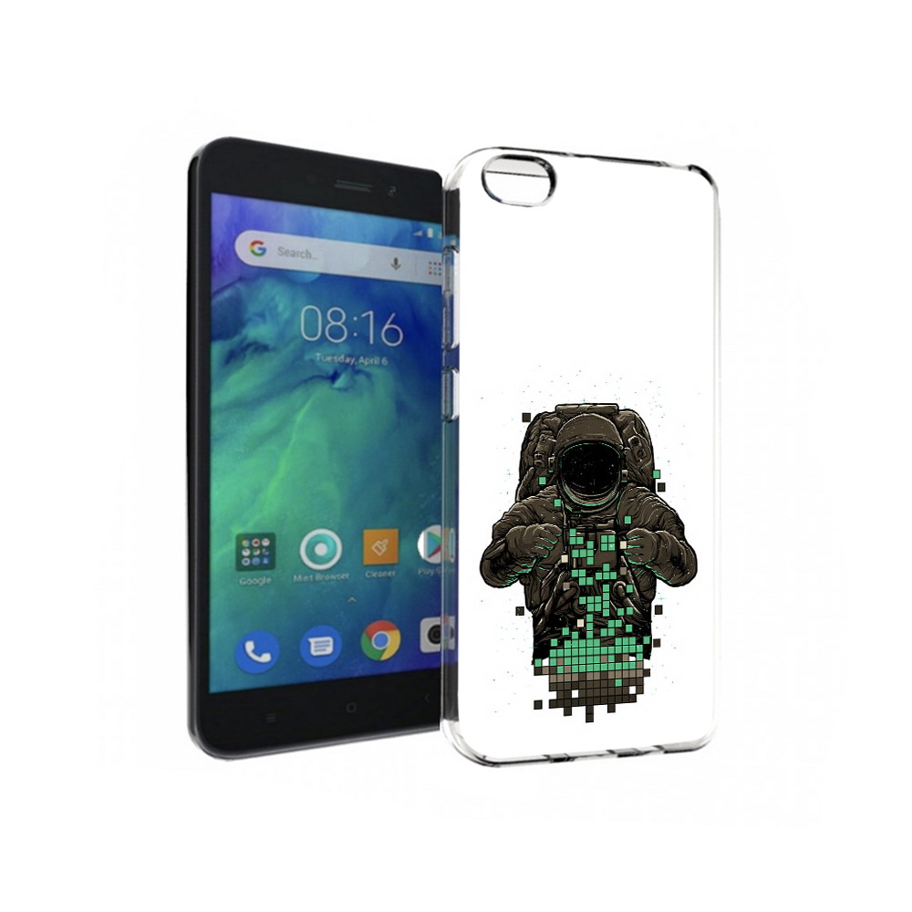 

Чехол MyPads Tocco для Xiaomi Redmi Go космонавт с пикселями, Прозрачный, Tocco