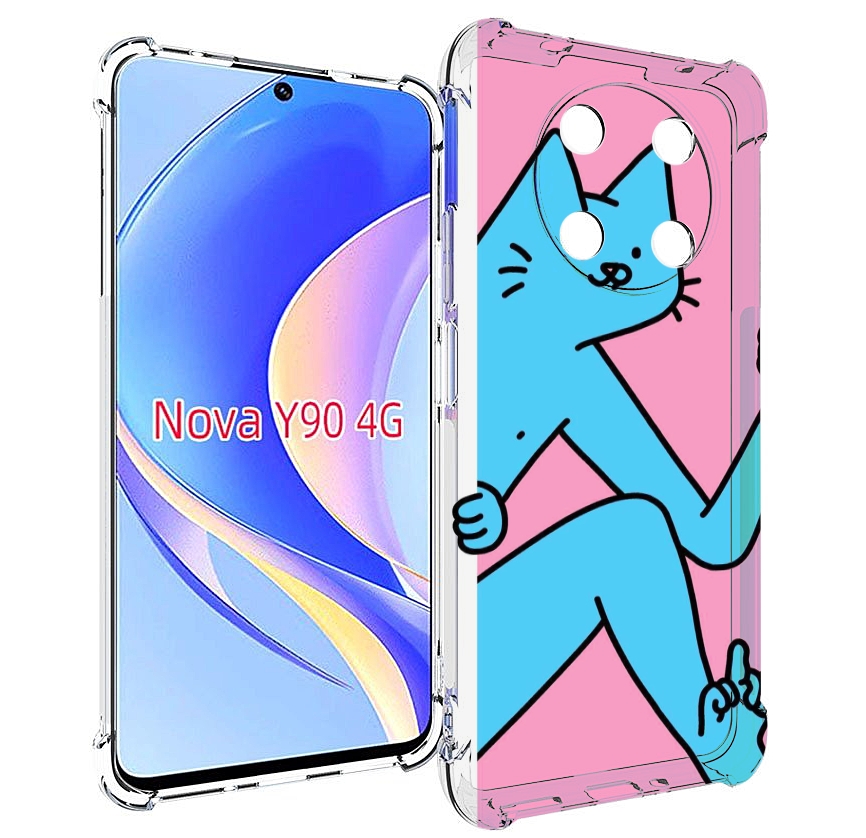 

Чехол MyPads голубой кот в дверце для Huawei Nova Y90 (CTR-LX1) / Enjoy 50 Pro, Tocco