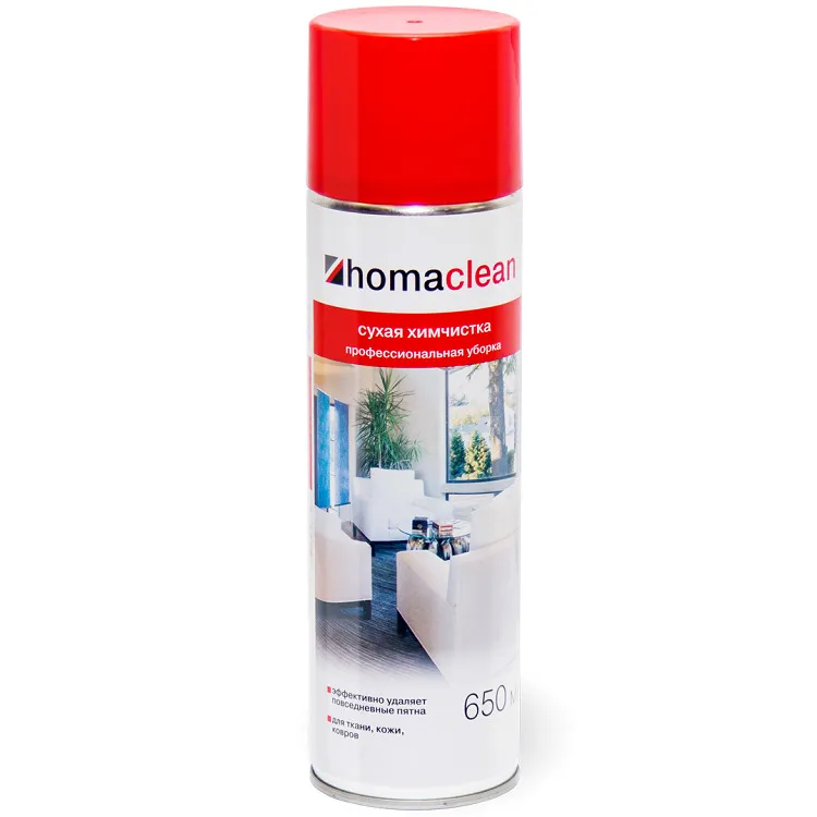 

Средство для ухода Homaclean не морозостойкий, сухая химчистка аэрозоль, 650 мл