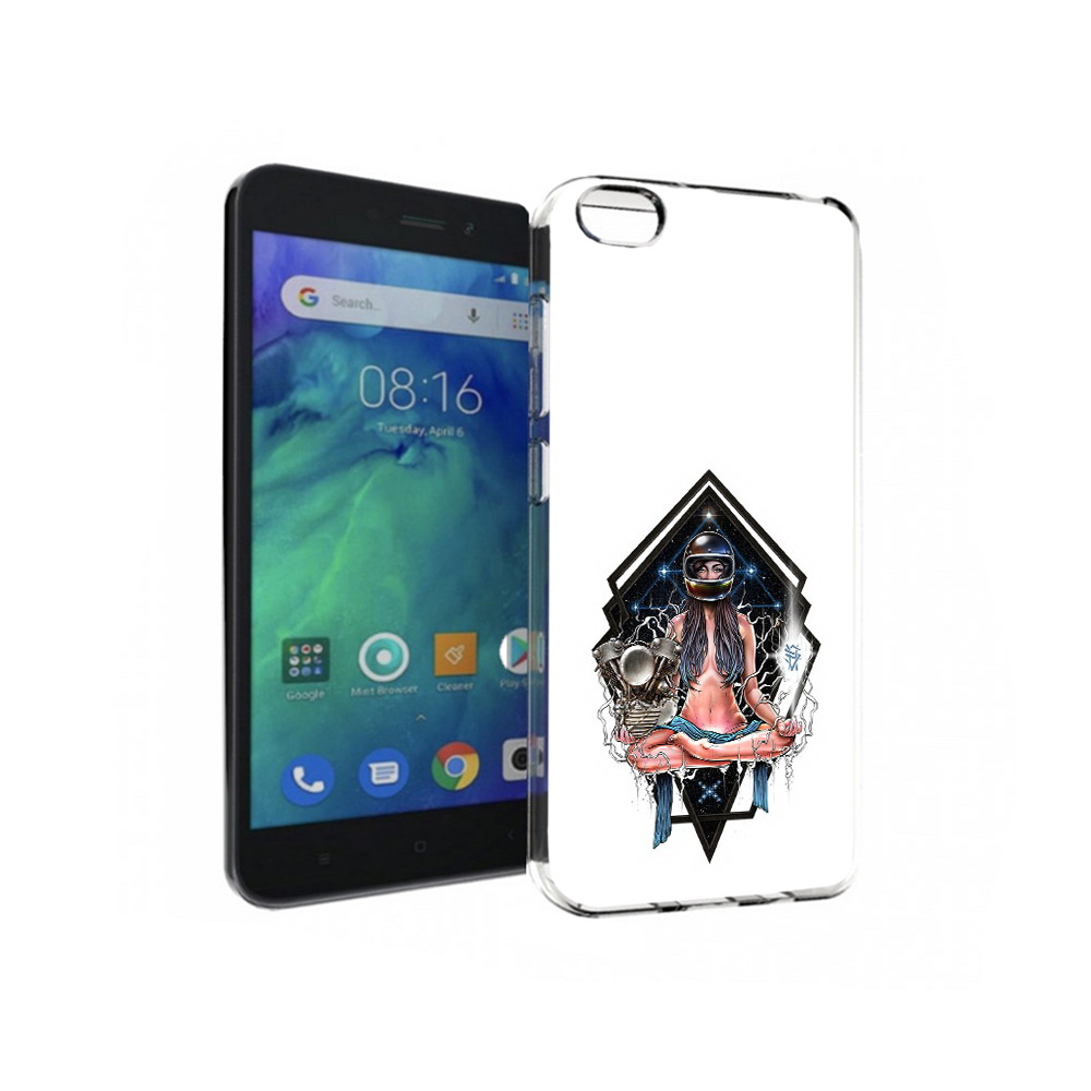 

Чехол MyPads Tocco для Xiaomi Redmi Go красивая девушка в шлеме, Прозрачный, Tocco