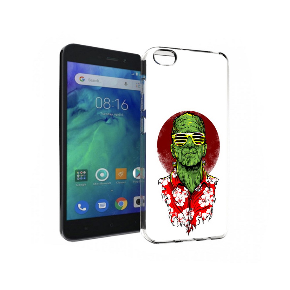 

Чехол MyPads Tocco для Xiaomi Redmi Go крутой зеленый мужчина в очках, Прозрачный, Tocco