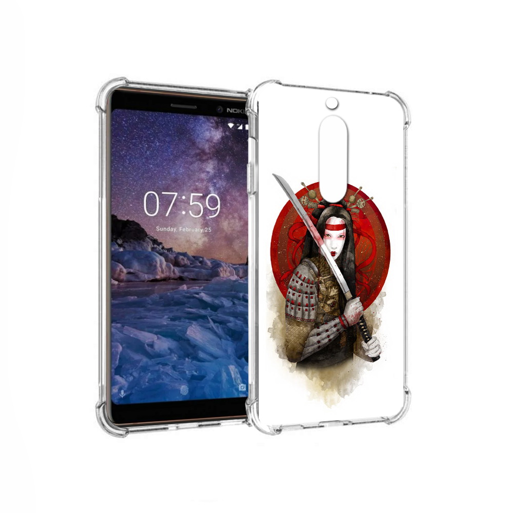 

Чехол MyPads Tocco для Nokia 7 рисованная девушка с катаной (PT95887.123.580), Прозрачный, Tocco
