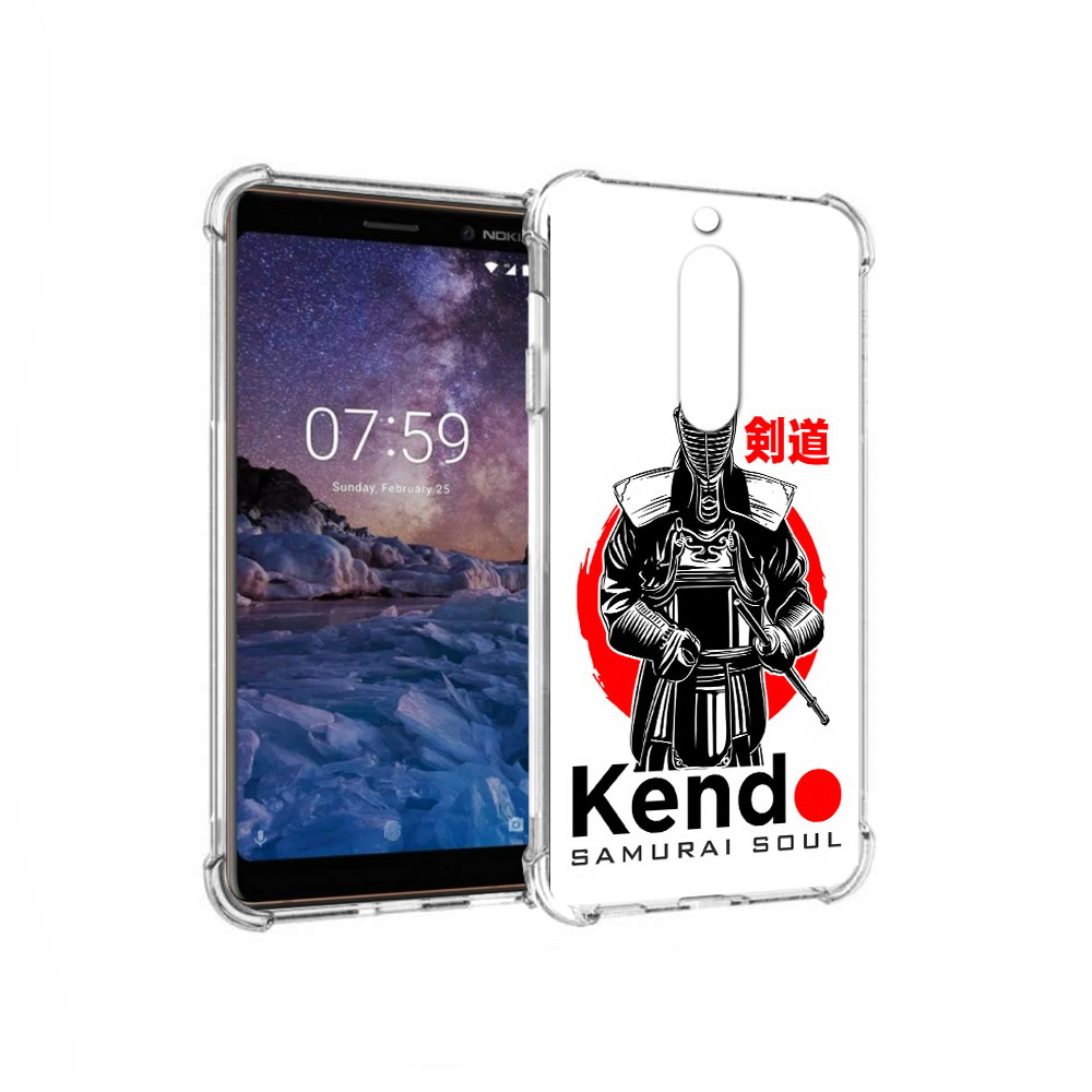 

Чехол MyPads Tocco для Nokia 7 рисованый самурай (PT95887.123.581), Прозрачный, Tocco