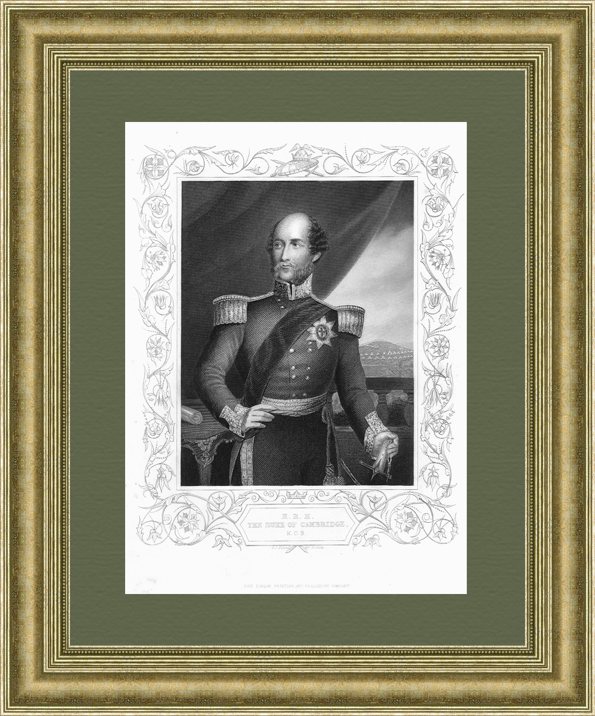 

Георг герцог Кембриджский антикварная гравюра серия Крымская война 1858 г.