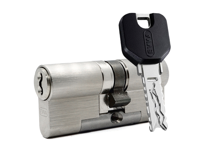 

Цилиндр EVVA 4KS ключ-ключ (размер 71х71 мм) - Никель (5 ключей), Серебристый