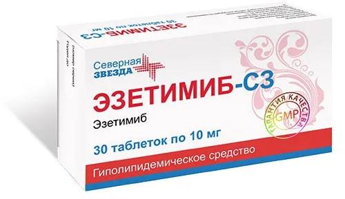 Купить Эзетимиб-СЗ, таблетки 10 мг, 30 шт., Северная Звезда