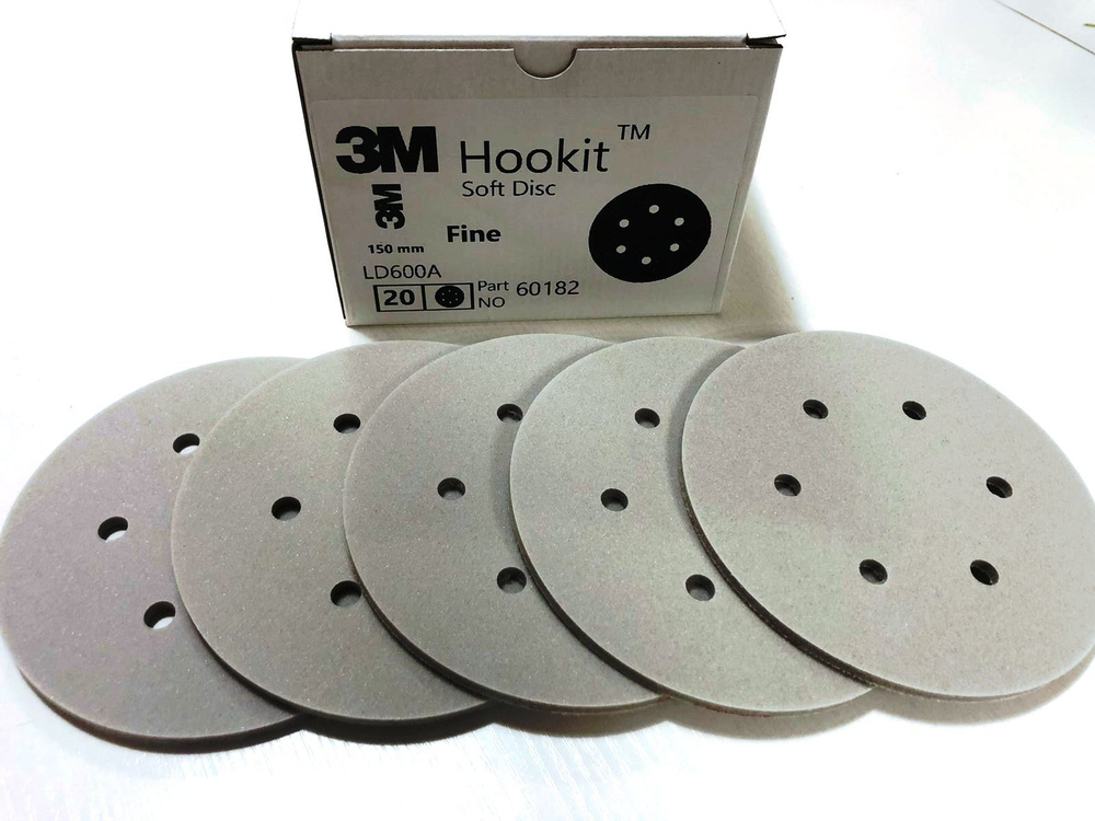 Абразивный круг 3M HOOKIT SoftDisc Fine Р320-400, LD600A, 150мм, 6 отверстий, 20 шт