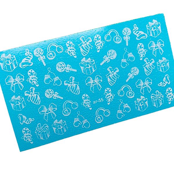 

Слайдер-дизайн Ami-Nails №0055 Зима, снежинки, Белый