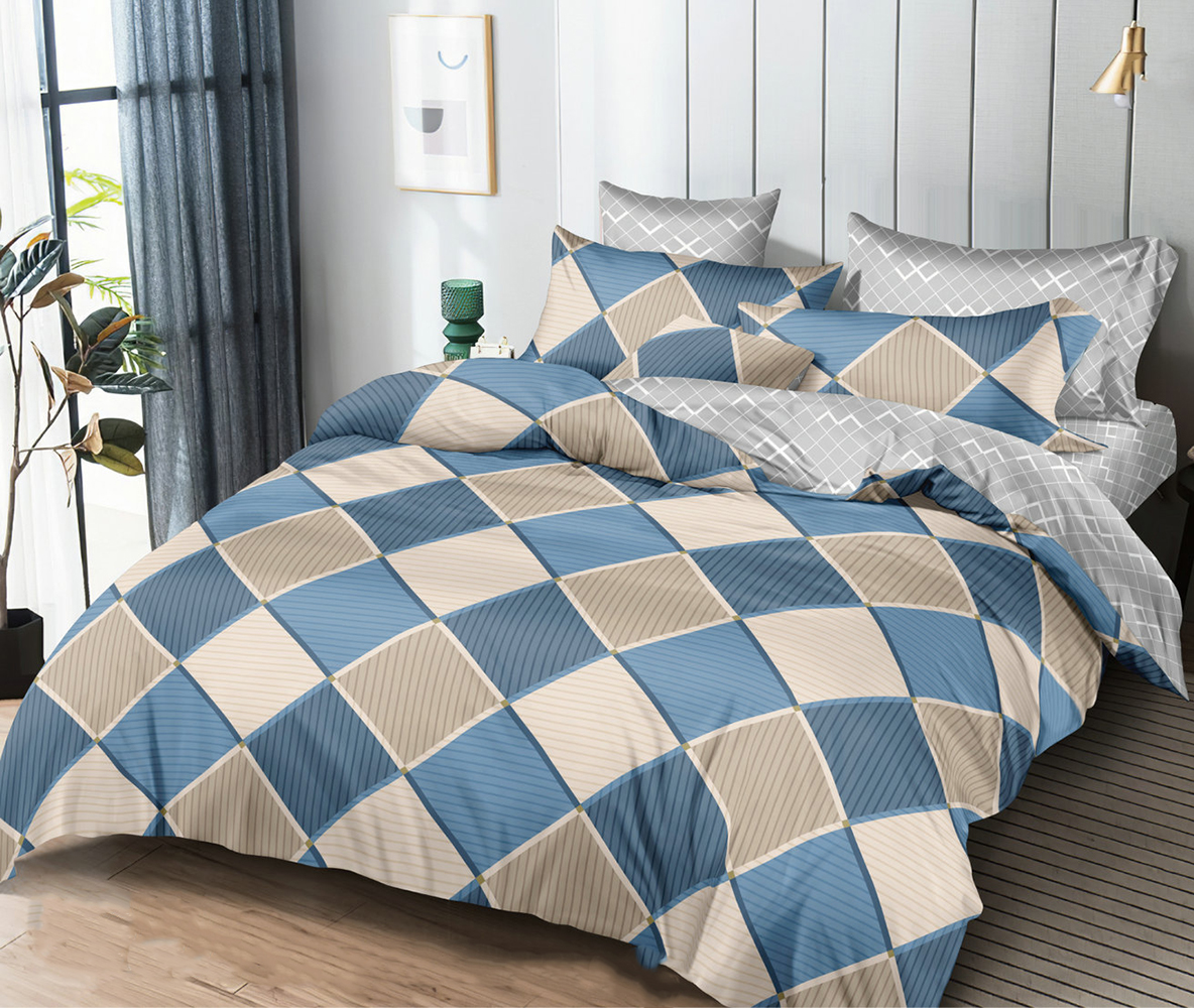 

Постельное белье на резинке Mercury Home Альбион евро макси поплин 2 наволочки 50x70, Альбион