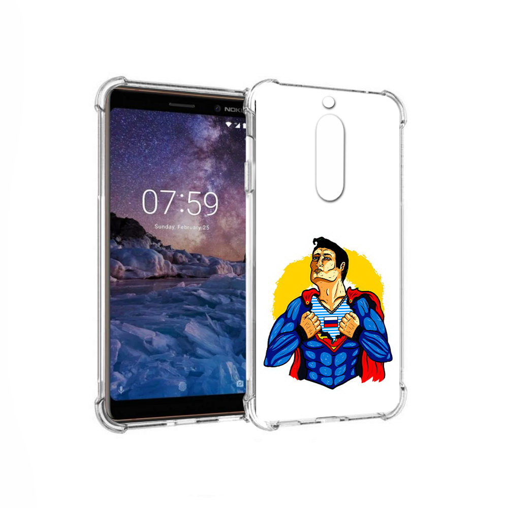 

Чехол MyPads Tocco для Nokia 7 русский супермен (PT95887.123.591), Прозрачный, Tocco