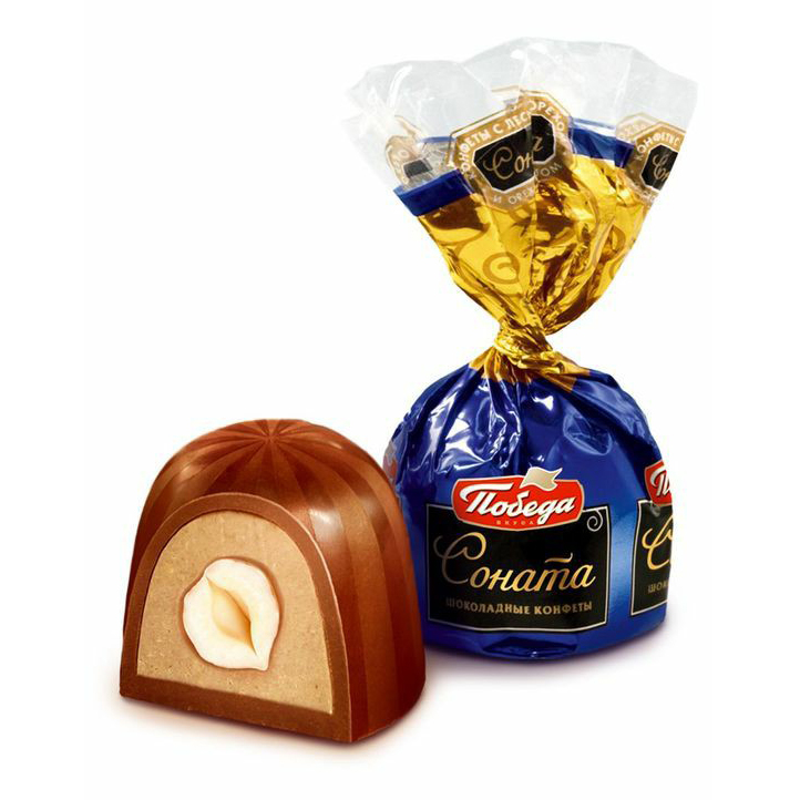 Конфеты шоколадные Победа Вкуса Соната с лесным орехом и ореховым кремом