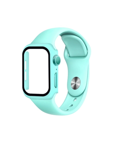 

Ремешок силиконовый с защитным корпусом для Apple Watch 40mm / Бирюзовый, Голубой