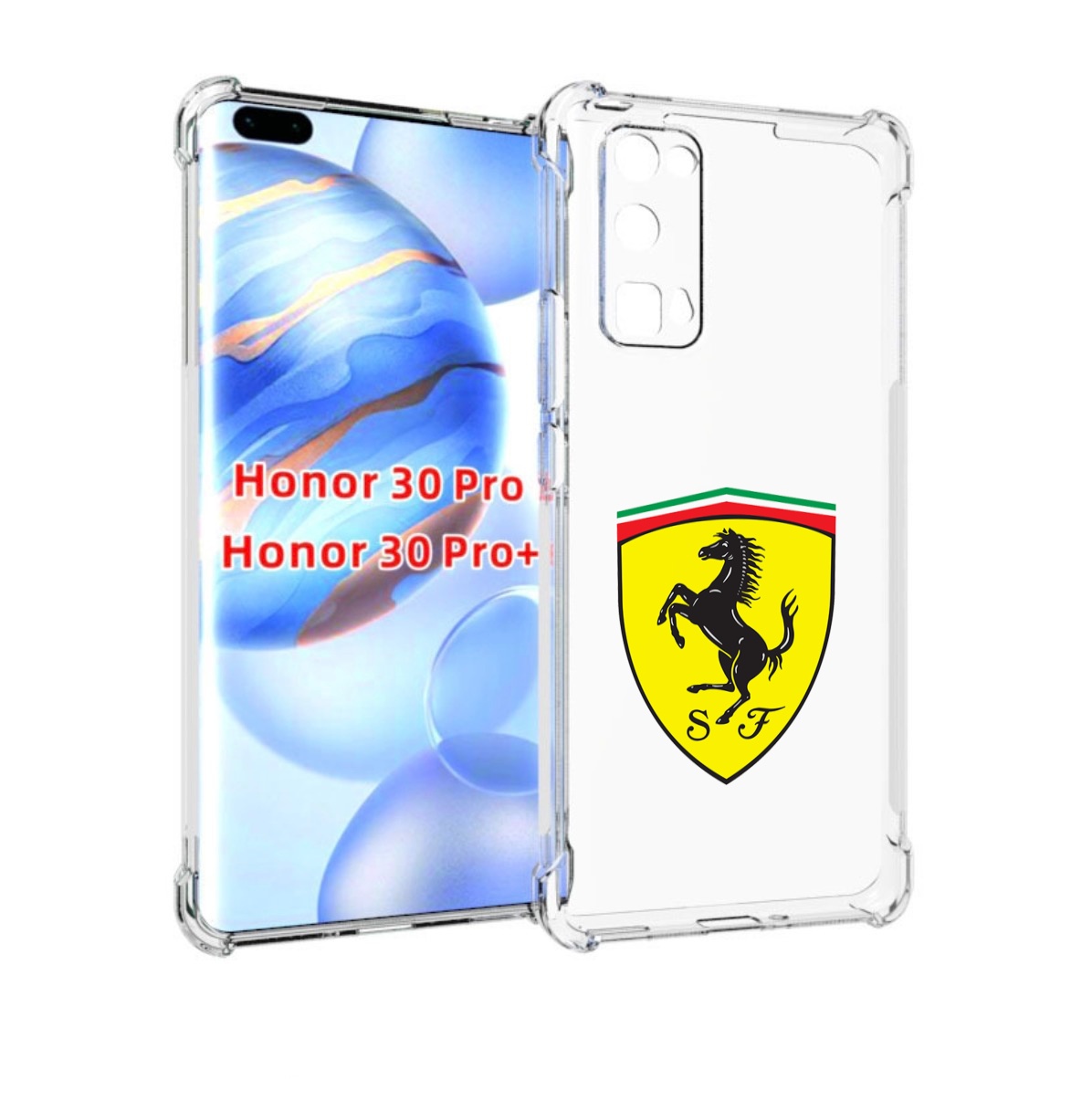 

Чехол бампер MyPads Ferrari-3 мужской для Honor 30 Pro Honor, Прозрачный, Tocco
