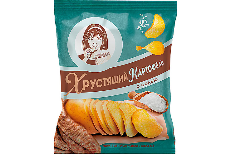 

«Хрустящий картофель», чипсы с солью, произведены из свежего картофеля, 160 г
