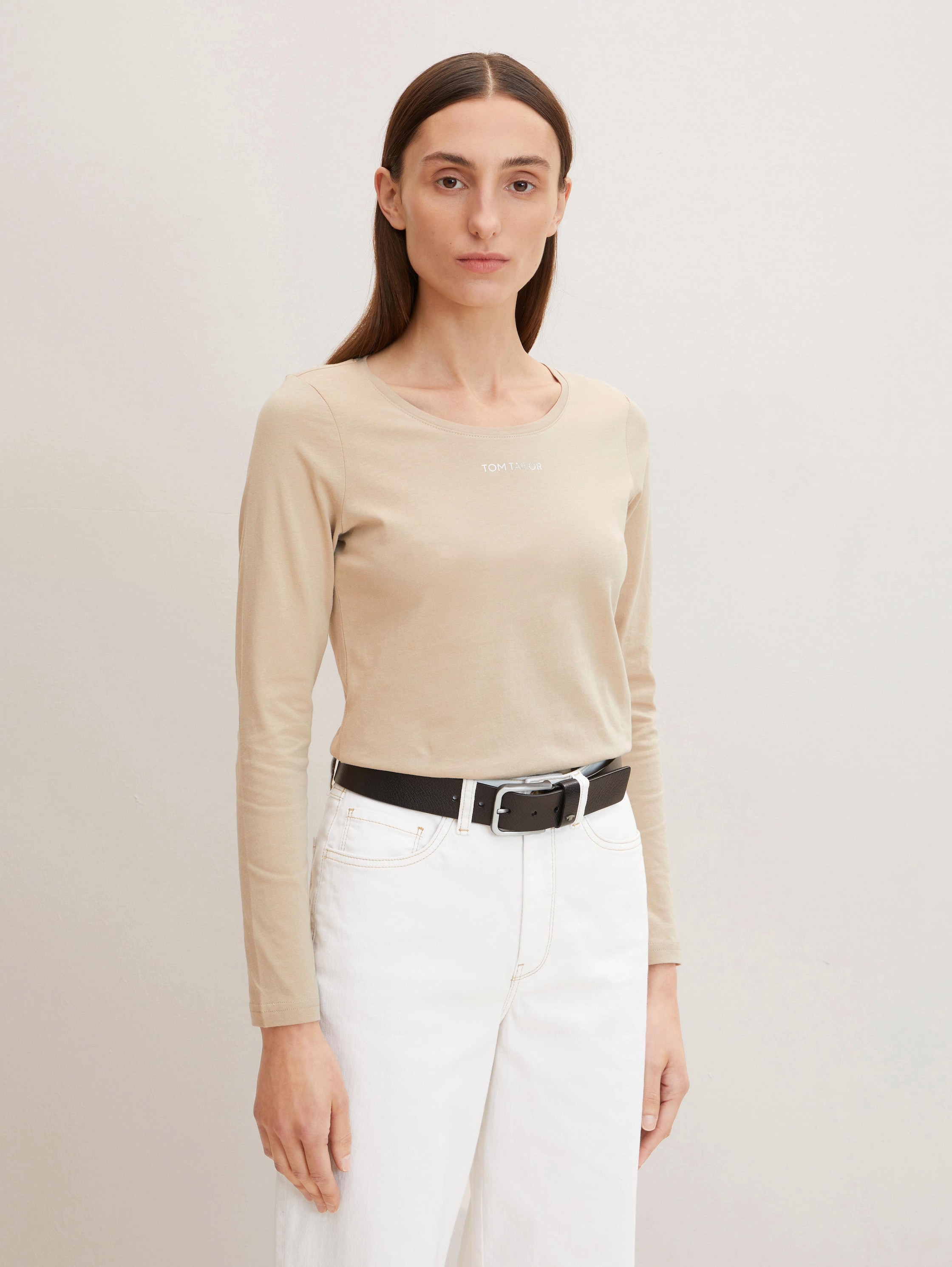 

Лонгслив женский Tom Tailor 1033693 коричневый XL, 1033693