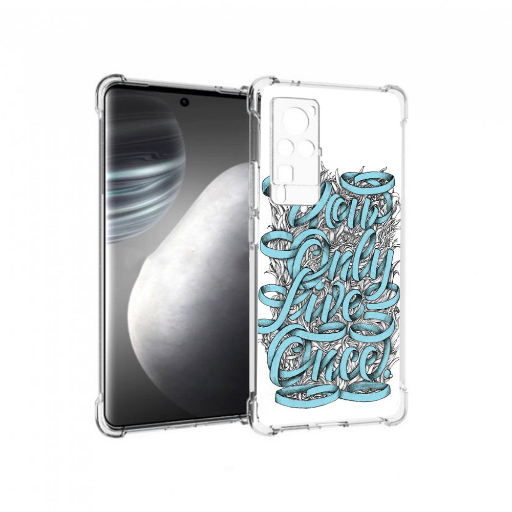 

Чехол MyPads Tocco для Vivo X60 pro слова из ленты абстракция (PT226972.385.607), Прозрачный, Tocco