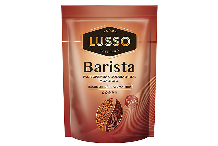 

«LUSSO», кофе Barista, молотый в растворимом, 40 г