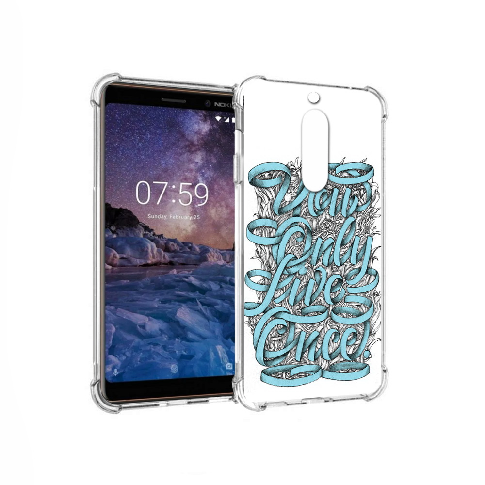 

Чехол MyPads Tocco для Nokia 7 слова из ленты абстракция (PT95887.123.607), Прозрачный, Tocco