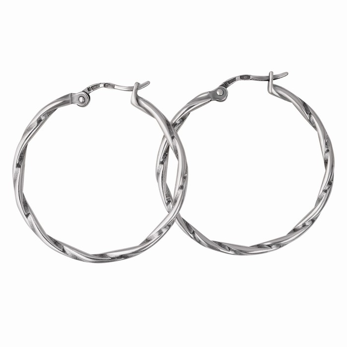

Серьги-кольца из латуни Красная Пресня Кручёные посеребрение, Кручёные посеребрение