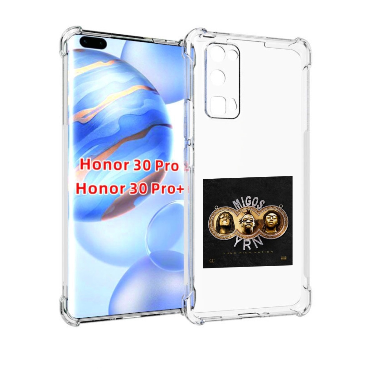 

Чехол бампер MyPads Migos - Yung Rich Nation для Honor 30, Прозрачный, Tocco