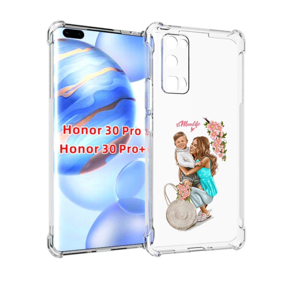 

Чехол бампер MyPads Momlife для Honor 30 Pro, Прозрачный, Tocco