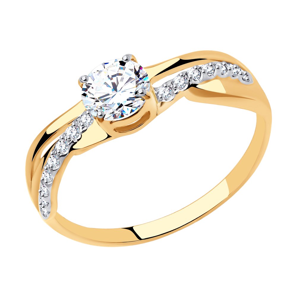 

Кольцо из красного золота с фианитом р. 19 SOKOLOV 018520-4, 018520-4