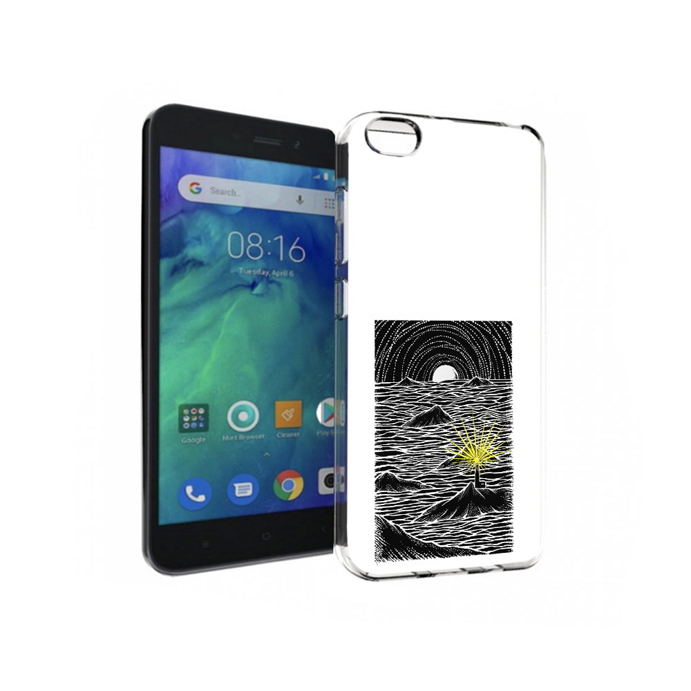 

Чехол MyPads Tocco для Xiaomi Redmi Go маяк в черно белом море, Прозрачный, Tocco