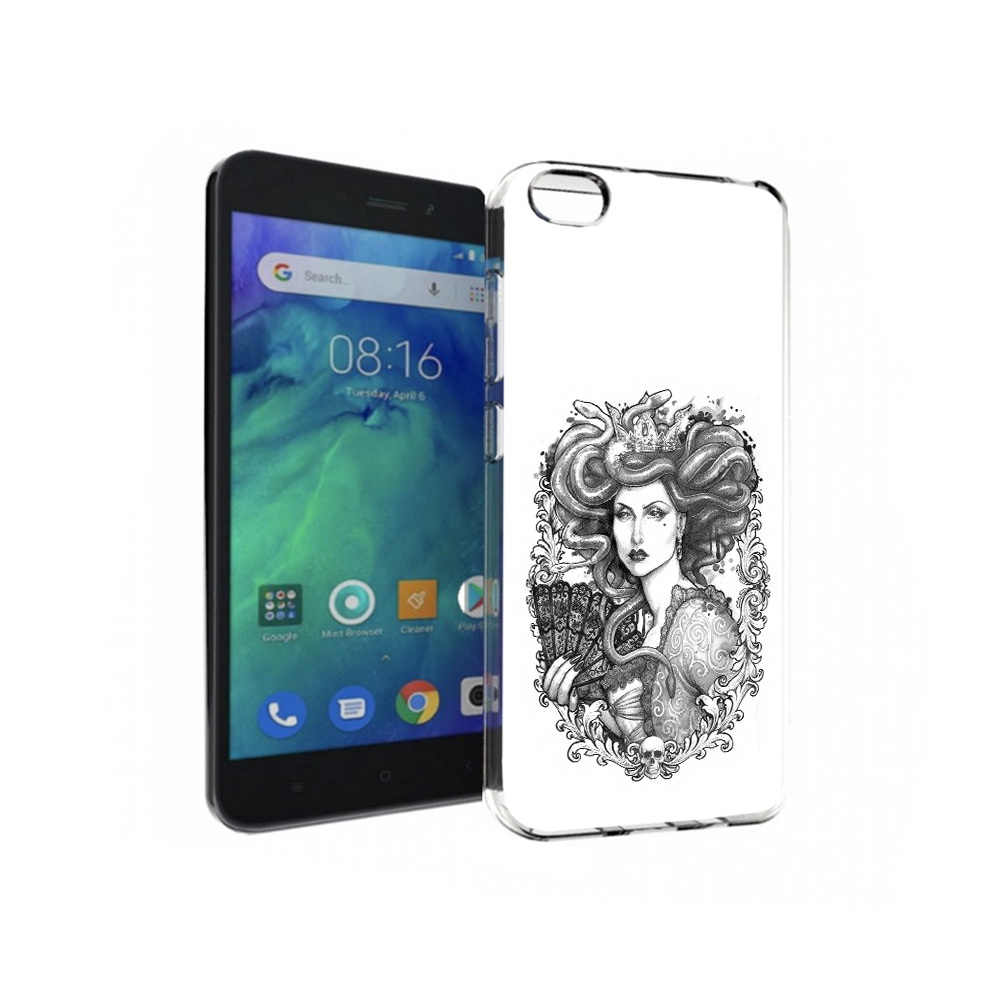 

Чехол MyPads Tocco для Xiaomi Redmi Go медуза черно белый, Прозрачный, Tocco