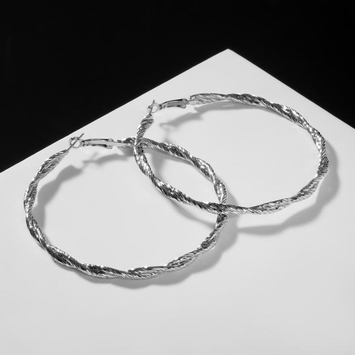 

Серьги конго из бижутерного сплава Queen Fair Карма сплетения серебро, Карма сплетения серебро