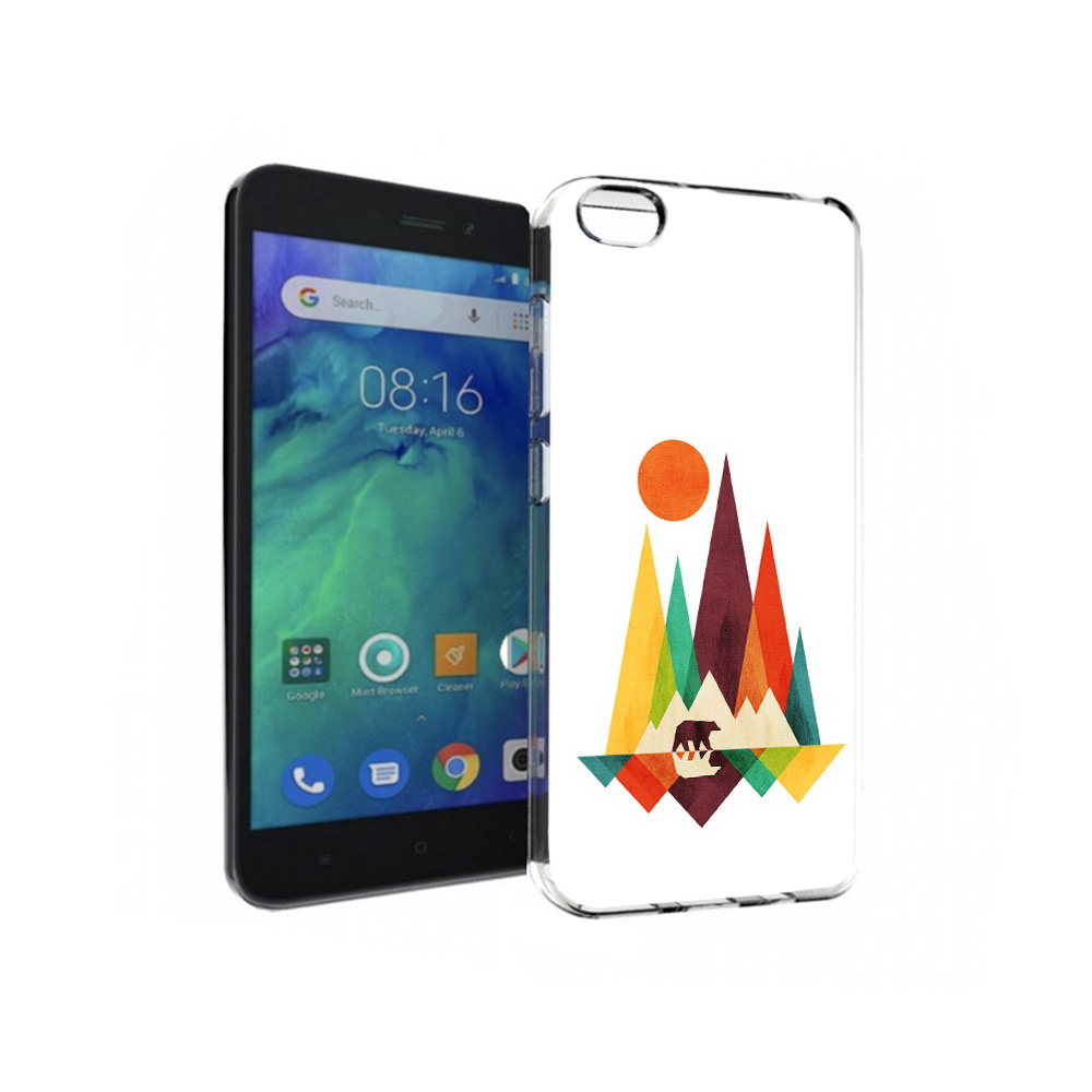 

Чехол MyPads Tocco для Xiaomi Redmi Go нарисованные горы с медведем, Прозрачный, Tocco