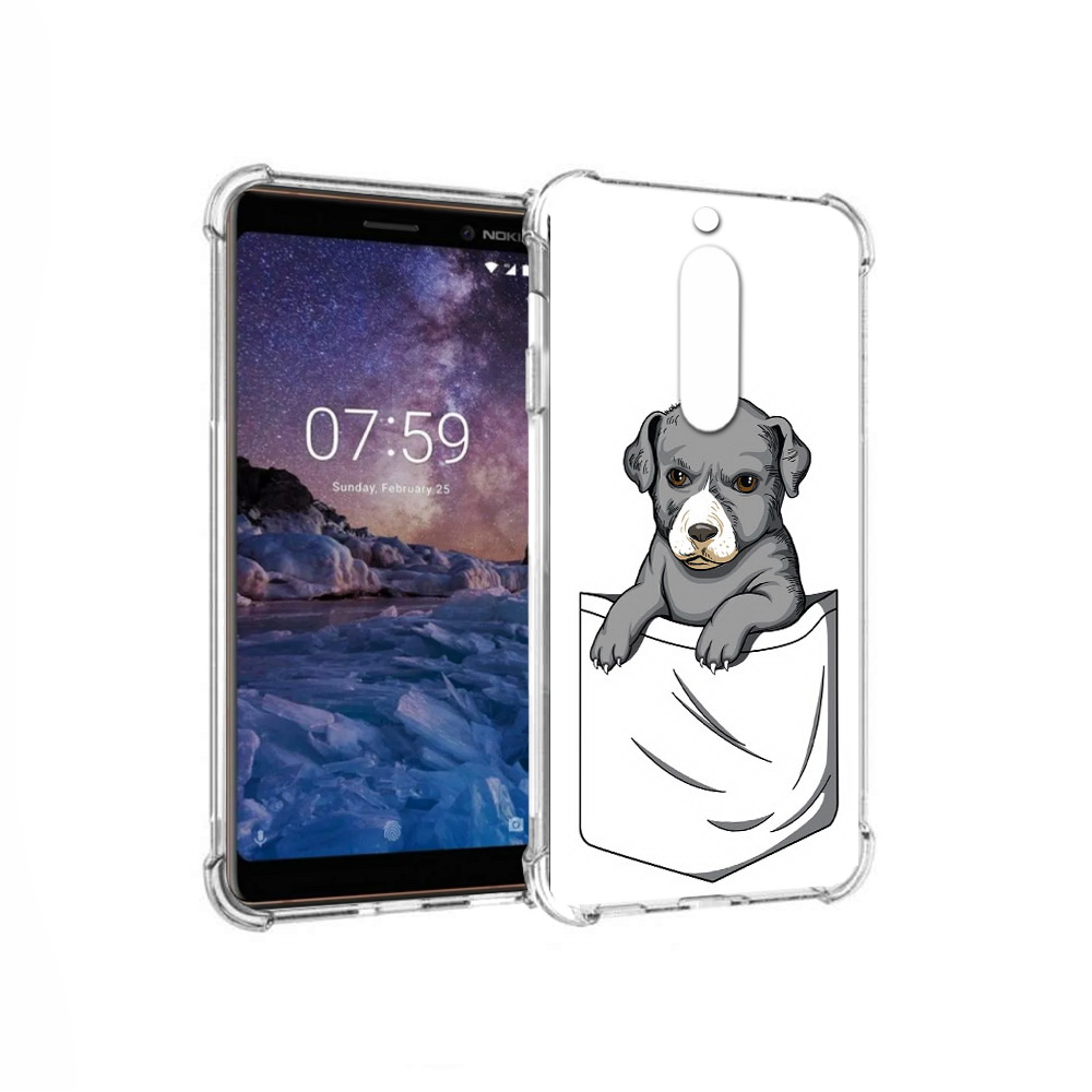 

Чехол MyPads Tocco для Nokia 7 собачка в кармане (PT95887.123.611), Прозрачный, Tocco