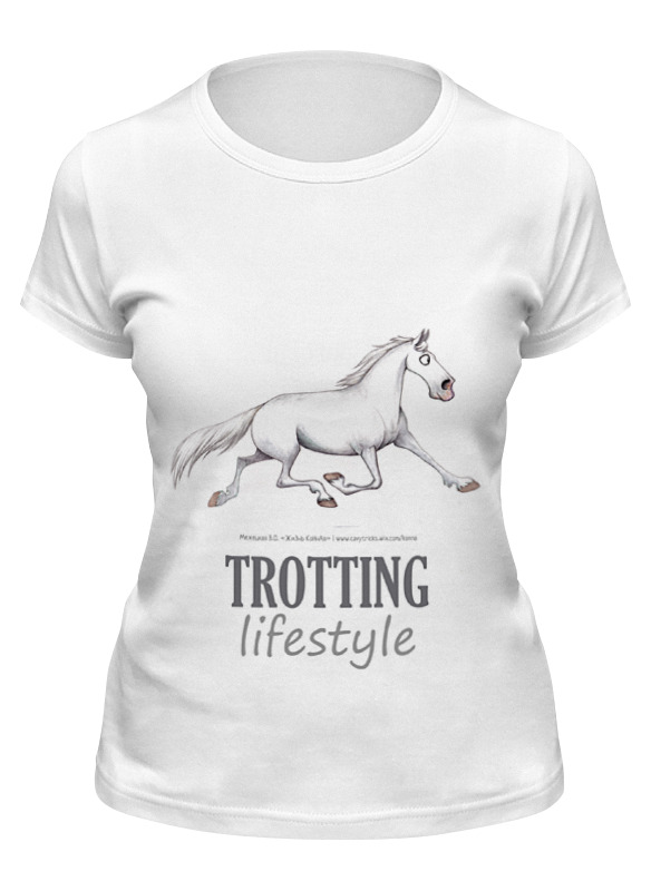 

Футболка женская Printio Trotting lifestyle белая L, Белый, Trotting lifestyle