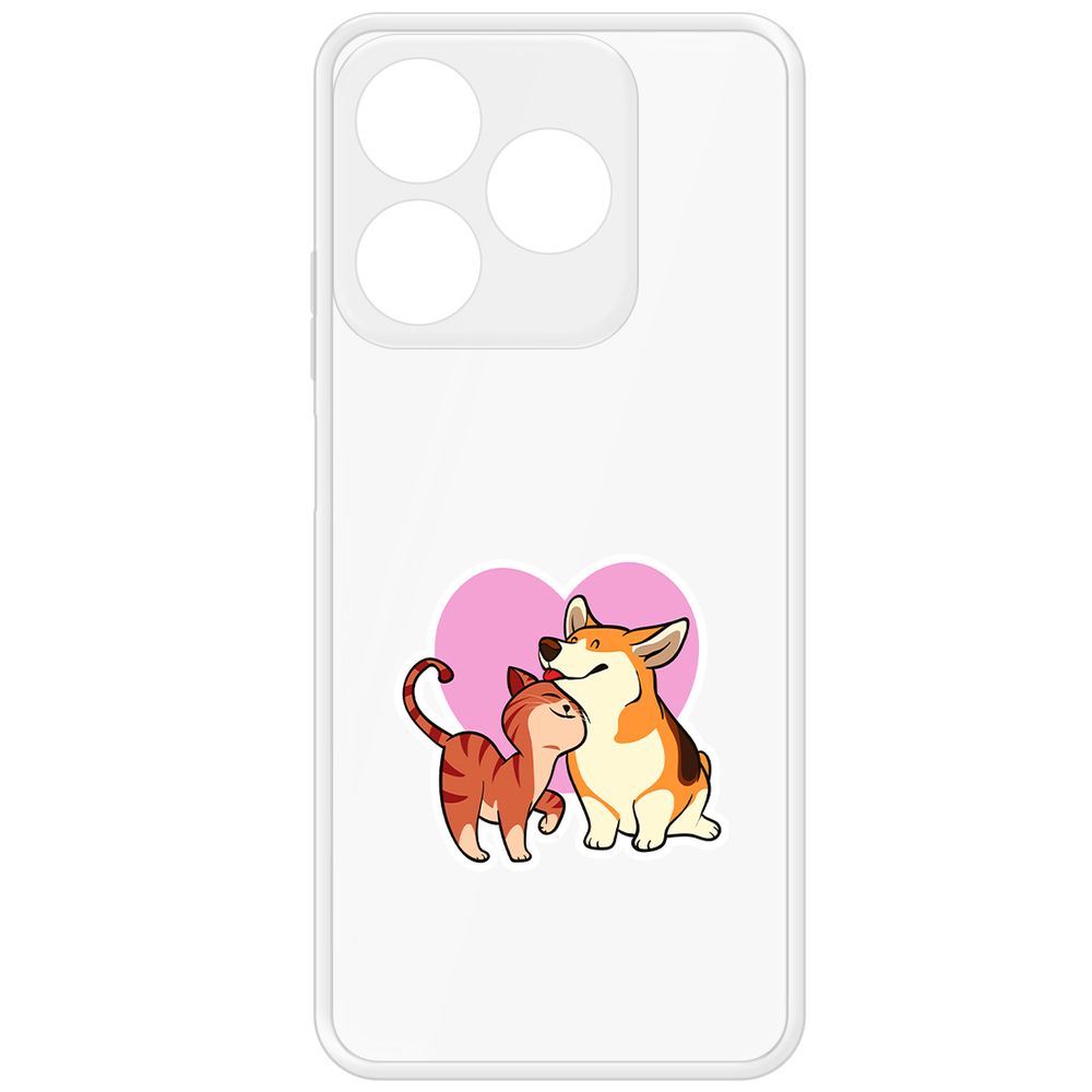 

Чехол-накладка Krutoff Clear Case Любовь противоположностей для Realme C61, Прозрачный