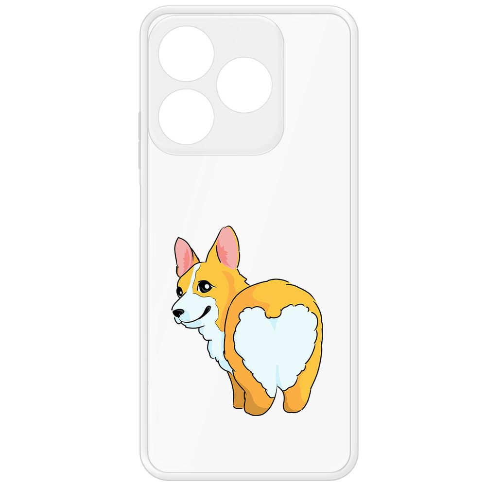 

Чехол-накладка Krutoff Clear Case Рисованный корги вид 2 для Realme C61, Прозрачный