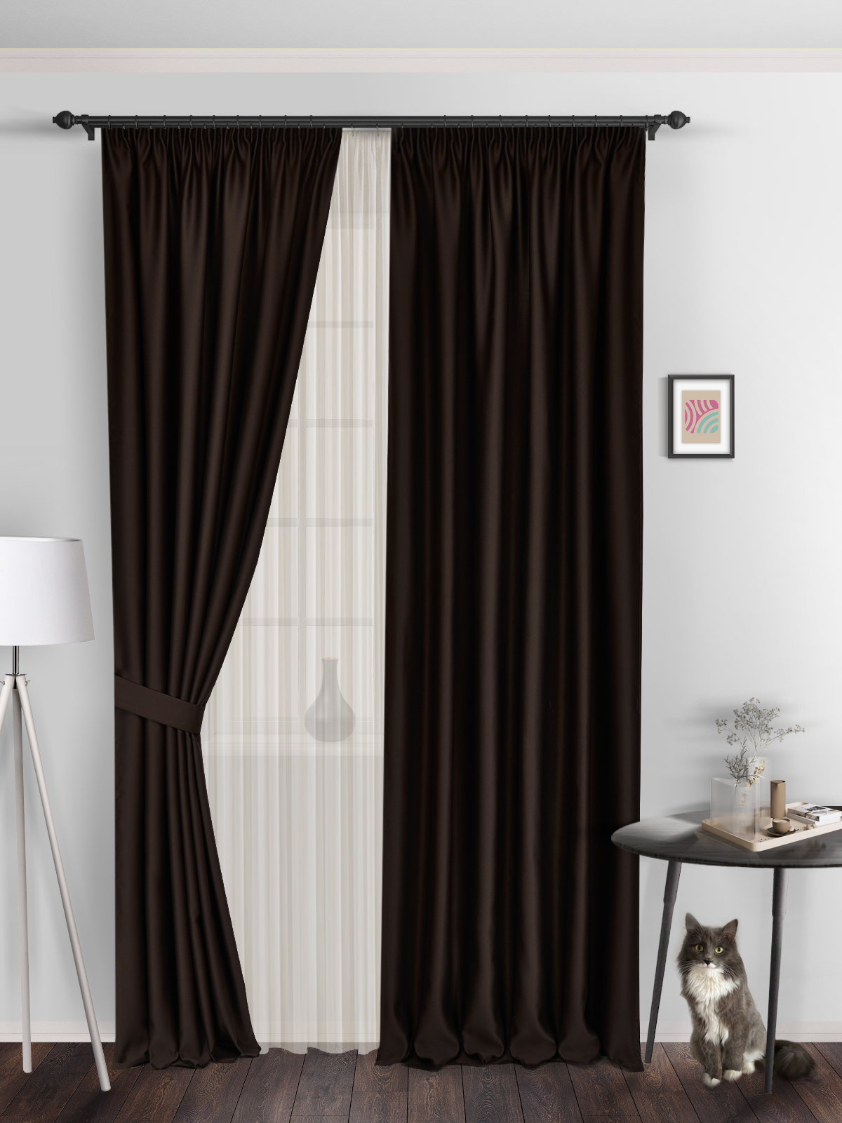 Шторы блэкаут ВсеТканиТут bacio blackout 200х260 2 шт, k_BacioG06