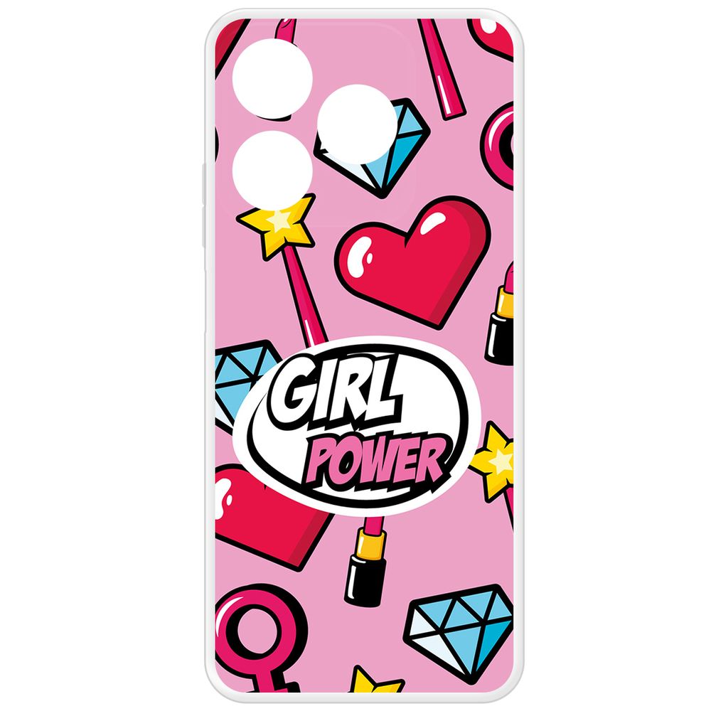 

Чехол-накладка Krutoff Clear Case Girl Power для Realme C61, Прозрачный